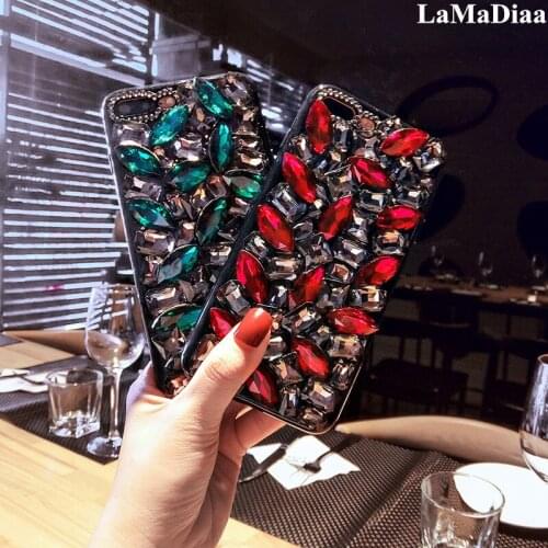 LaMaDiaa Bling Lovely Crystal Rhinestone Stones Glitter Phone Cover For iphone 12mini 11 pro max X XS MAX XR 6 6S Plus 7 8 PLUS