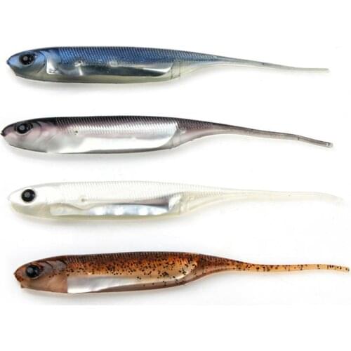 Noeby 3001L Fishing Lure Soft Wobblers Artificial Bait Inner Laser for Bass Pike 4pcs 7.5cm-1.3g 10cm-3.0g