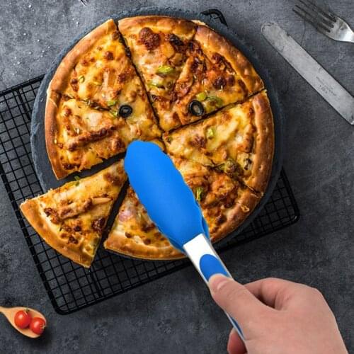 8-Inch Silicone Food Tongs Cooking Utensils Stainless Steel Barbecue Clip Steak BBQ Bread Pastry Tools Kitchen Clamp Accessories