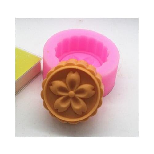 Silicone soap mold c393 flower shape Handmade moon cake chocolate clay mould wholesale mould tools