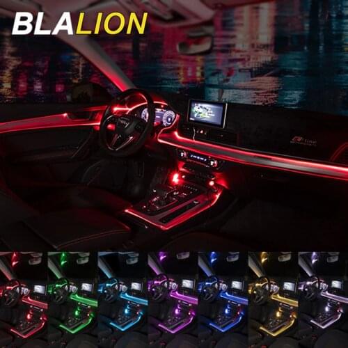 Universal Car Atmosphere Decorative Light Flexible Neon EL Wire Strips App Sound Control RGB Multicolor Auto Interior Light 12V