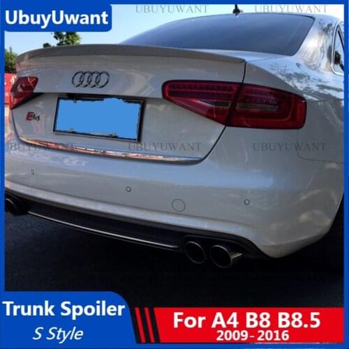 Rear Trunk Spoiler For Audi A4 B8 B8.5 2009 2010 2011 2012 2013 2014 2015 2016 High Quality ABS Plastic Rear Trunk Wing Spoiler