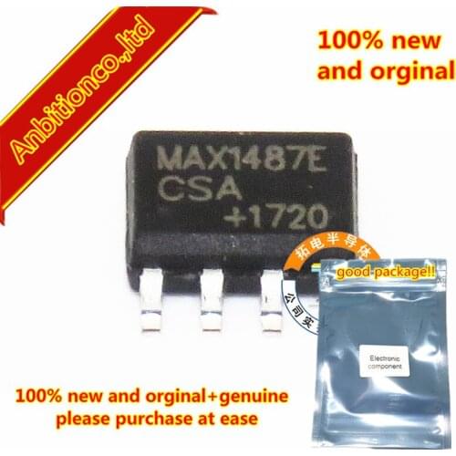 10pcs 100% new and orginal MAX1487ECSA 15kV ESD-Protected, Slew-Rate-Limited, Low-Power, RS-485/RS-422 TransceiverSOP-8 in stock
