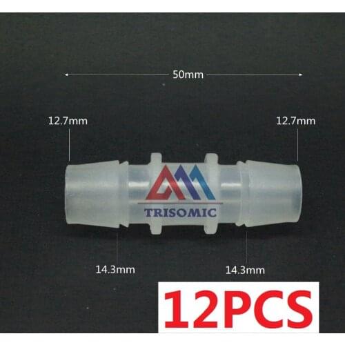 12 pieces 12.7mm Straight Connector Plastic Fitting Barbed PP Hose PVC Tube Connection Joiner Fitting Aquarium FishTank