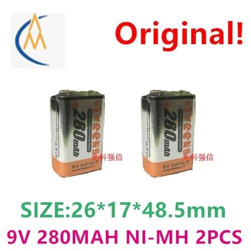 2PCS 9v280mah Ni MH rechargeable microphone microphone square dance handheld microphone large capacity durable multimeter