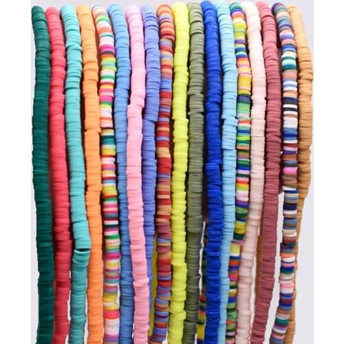 5mm Flat Round Handmade Polymer Clay Beads multi colors Clay Chip Disk Loose Spacer Beads For Jewelry Making DIY Necklace