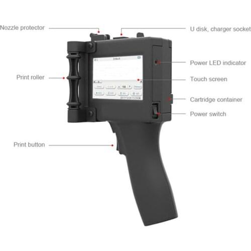 600DPI 3.5Inch Touch Screen Handheld printer Intelligent USB QR code Inkjet Printer Coding Machine