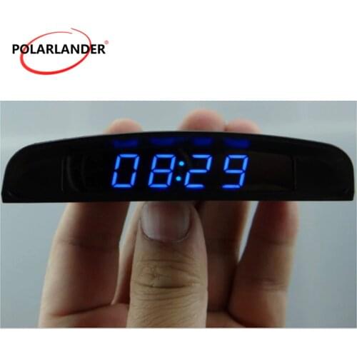 Interior Temperature Meter Voltmeter 3 In 1 12V Car Electronic Clock Four display modes Car Auto Digital LED Auto Accessories