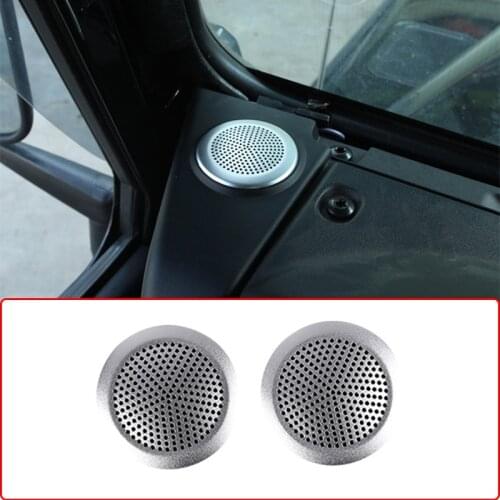 Car Styling Aluminum Alloy Silver Dashboard Circular Speaker Cover Sticker For Land Rover Defender 110 2015-19 For Jaguar XE XF