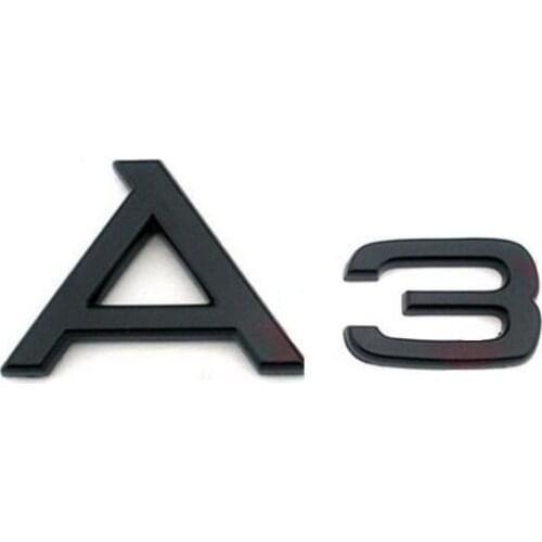 Gloss Black Glossy Black " A 3 A3L " ABS Trunk Rear Number Letters Words Badge Emblem Decal Sticker for Audi A3 A3L