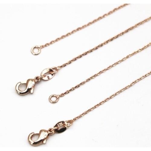 1mm Romantic Rose Gold-Color Stainless Steel Chain Necklace For Women Exquisite Chains Gifts Choker Lady Jewelry 18inch B3370