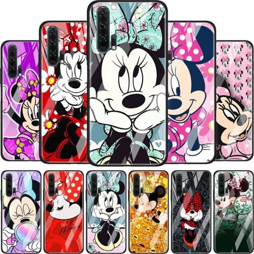 Disney Minnie Mouse Cute for Honor 30 20 10 9X Pro Plus Lite 8X Huawei Y8P Y6P Y5P Y9 Y7 Y6 2019 Tempered Glass Phone Case