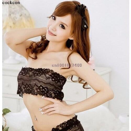 Black White Sexy Lady Women Full Lace Stretch Boob Tube Top Women Girls Soft Strapless Bandeau Bra New Hot
