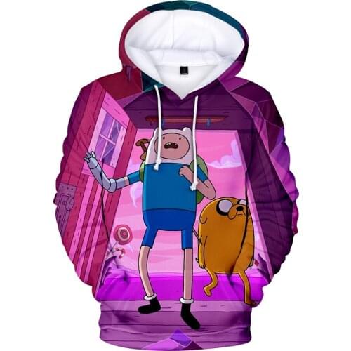 Cute Tops For 3 To 14 Years Kids Hoodies Adventure Time Finn And Jake The Dog Face Sweatshirt Classic Cartoon boy/girls Tops