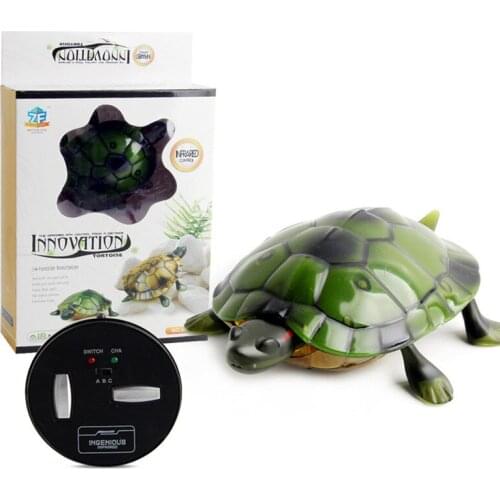 Electric RC Remote Control Turtle Robot Infrared Simulation Green Sea Turtle Lifelike Crawl Funny Tricky Toys For Boys