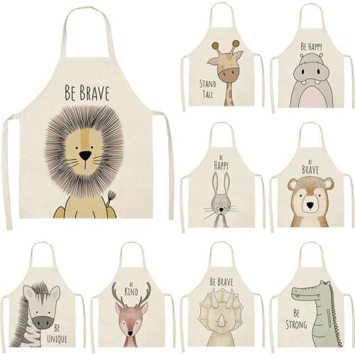 Cartoon animal pattern kitchen apron women apron for kitchen Apron for hairdresser aprons for women goods for home kitchen apron