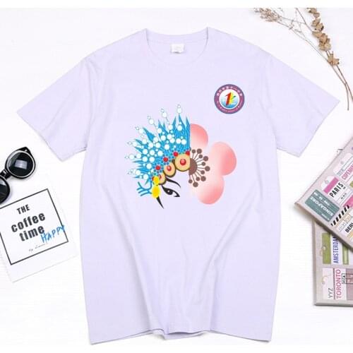 Classical Peking Opera Print White Tshirt China Beijing Opera women T shirt Chinese Style Fashion Casual Tees Tops Camisetas