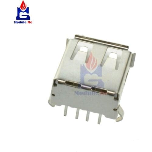 10PCS/Lot USB Type A Female Socket A/F 90 Degree Female Socket Conector