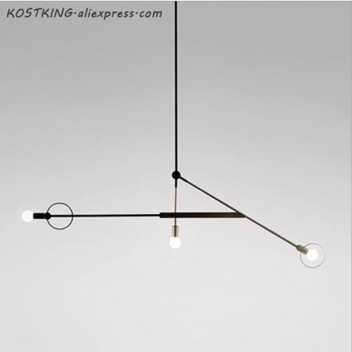 KOSTKING Modern geometric art Pendant Lights Nordic line Hanging Lamp Loft Industrial Home Decor Kitchen Light Fixture