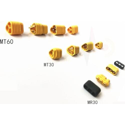 MT30 MT60 MR30 MR60 Connector Plug Socket Female Male 3 Pins for Drone Helicopter Li Lithium Ion Battery Amass Gold-Plated