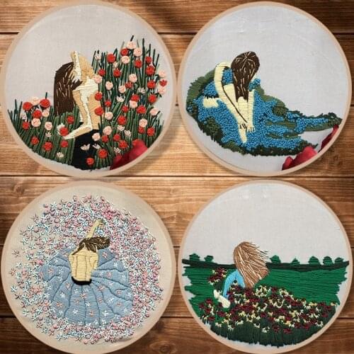 Beautiful Scenery Embroidery Material Package 3D Embroidered Needlework Set DIY Handcraft Beginner Cross Stitch Kit Decorator