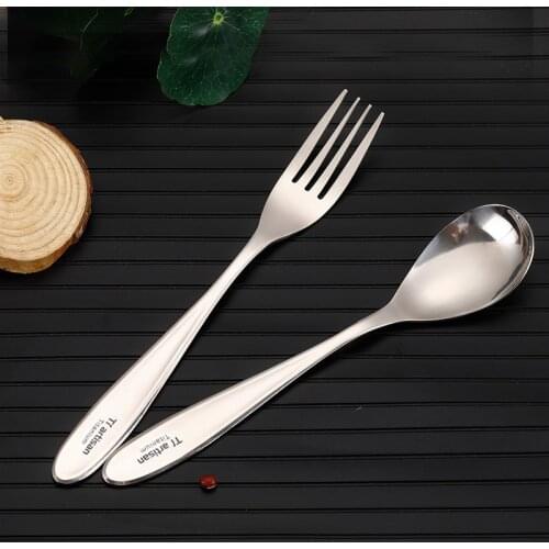Home 2 Piece Silverware Flatware Cutlery Set Ultral Light Pure Titanium Utensils Fork and Spoon Mirror Polished tableware set