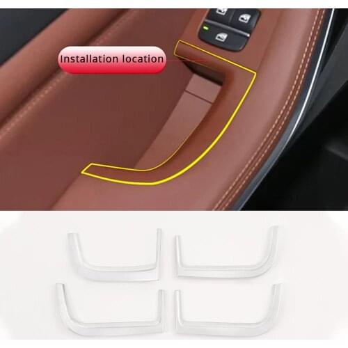 4pcs Chrome ABS Plastic Stickers Car Door Storage Box Decorative Frame Trim for BMW X5 X7 2019 Year Models Accessories
