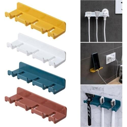 Wall Shelf Rack Holders Storagefor Sockets Practical Storage Phone Toothbrushes Shaver Charging Box Bracket Stand Holder