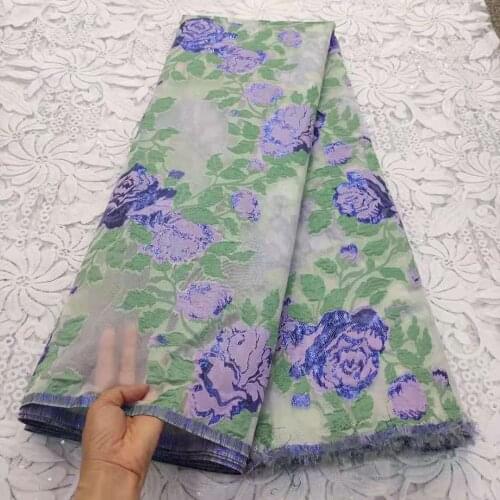 Latest Green Brocade Jacquard Lace Fabric French Tulle Lace Fabric 2021 High Quality African Nigeria Lace Fabric For Dress