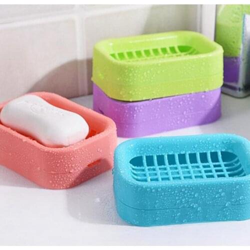 Plastic Soap Dish Soap Box Plate Holder Tray Soapbox Shower Plate Hiking Bathroom Home Case Container Home Organizer