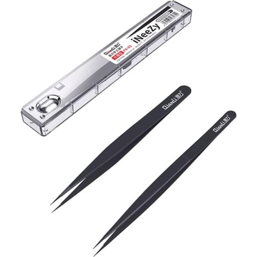 Qianli INeezy Tweezers Hand Polished Stainless Steel BGA Jumper Non-Magnetic Micro Soldering Forceps Repair Tools