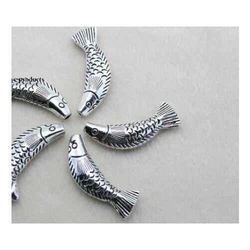 10pcs/lot Tibetan Silver spacer fish Loose Bead Spacer Beads Connectors for DIY Jewelry Making bracelet g45d