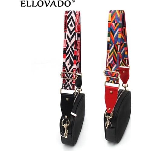 2021 Colorful Geometric Patterns Adjustable Bag Belt Fashionable Shoulder Bag Straps Wide Handbag Strap