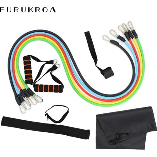 11 pcs TPE Pull Rope Fitness Exercises Resistance Bands Fitness Muscle Excerciser Equipment Yoga Training Rubber Loop X125B