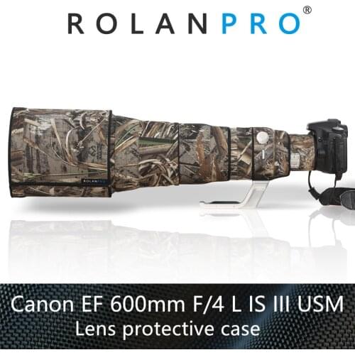 ROLANPRO Waterproof Lens Camouflage Coat Rain Cover for Canon EF 600mm F/4 L IS III USM Lens Protective Case lens cap