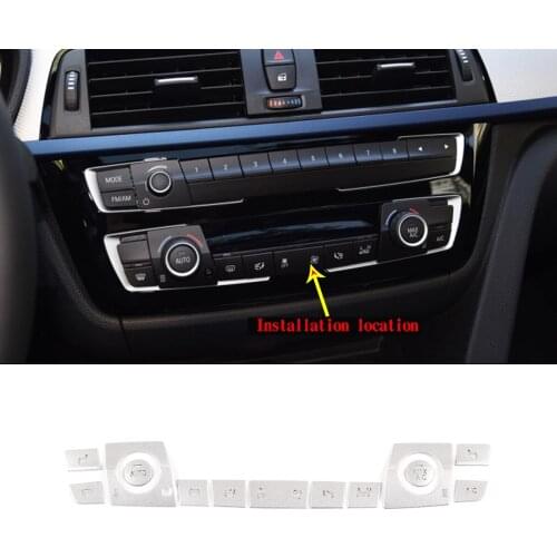 For BMW 3 4 Series 3 Series GT F30 F32 F33 F36 2013-2019 Stainless Steel Car Air Conditioning Button Stickers Car Accessories