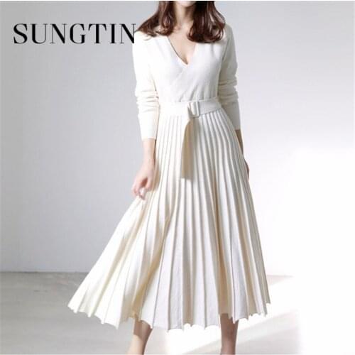 Модные вязаные платья Sungtin China At AliExpress