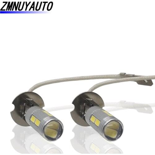 2pcs H3 COB LED Super Bright Long Life White Canbus 10SMD 5630/5730 Replacement Bulbs For Car Fog Lights Running Lights Lamps