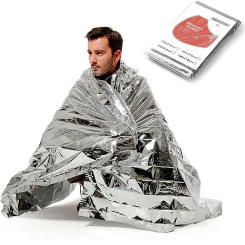 Outdoor Emergency Thermal Blanket Reflective Aluminum WaterProof Keep Warm Survival Quilt Camping Hiking First Aid Rescue Tool
