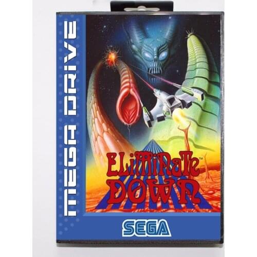 Eliminate Down 16 bit MD Game Card With Retail Box For Sega Mega Drive