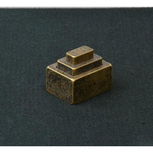 Old copper seal, three seals on one side nine fold seal, copper square seal, solid pure copper seal