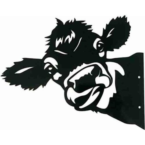 Iron Ugly Cow Wall Decor Farm Peeping Cattle Metal Art Garden Decoration Ornaments Gardening Hanging Pendant Statue Decorations