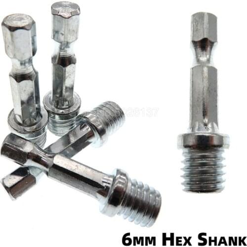 1Pcs 1/4 Hexagon M10 Screw Spindle Drill Adapter Backing Pad Wire Brush Connecting Rod For Car Polish Wax Foam Sponge Chuck