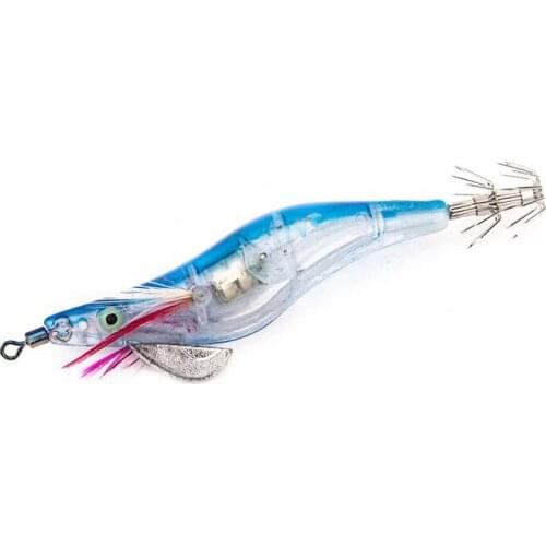 1pc Blue Flashing LED Fishing Lure Flash Light 10cm Minnow Luminous Squid Jig Shrimp Bait Night Fishing Lure