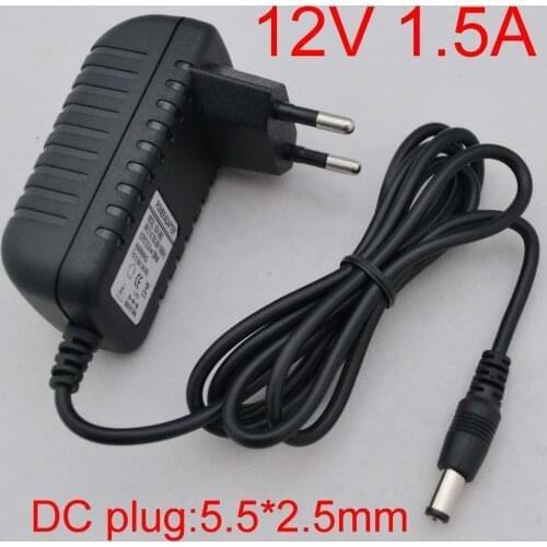 1PCS High quality 12V 1.5A AC 100V-240V Converter IC power Adapter DC 1500mA 18W Power Supply EU Plug DC 5.5mm x 2.1-2.5mm