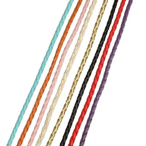 10meter/lot 3 4 mm Leather Cord Rope String for DIY Bracelet Necklace Jewelry Findings Making Wholesale
