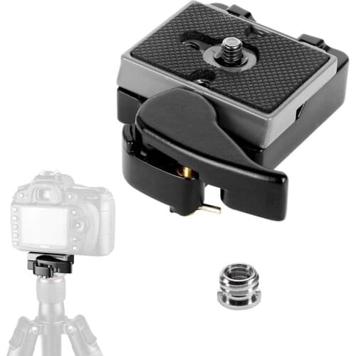 323 Quick Release Clamp Adapter For Camera Tripod with Manfrotto 200PL-14 Compat Plate BS88 HB88 Stabilizer QR Plate and 323 RC2