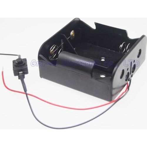 5pcs/lot 2 Pack D Size Battery Case Holder 2 x 1.5V Battery Storage Box with switch