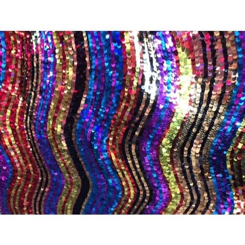 5yards/bag LF03# 2 color curve stripe French style cloth sequins net cloth is used for wedding dress stage dress Free shipping