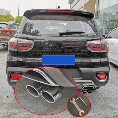 Stainless Steel Car Muffler End Pipe Exhaust Tips for KIA Sportage R 2018 2019 Styling Moulding Trim accessories auto parts good